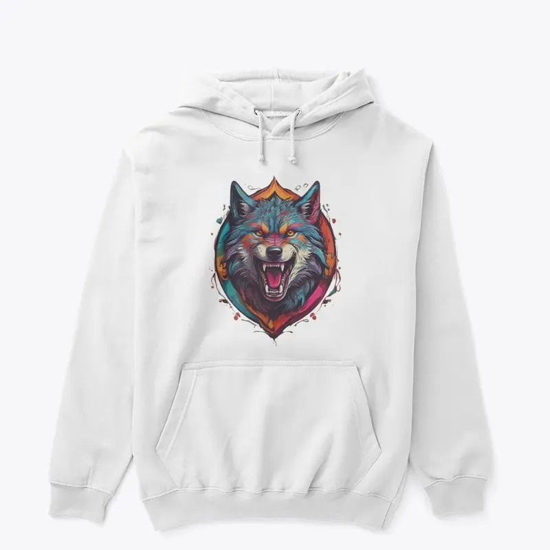 Colorful Wolf with teeth T-shirt