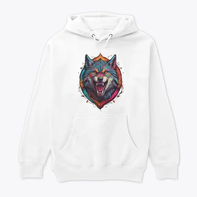 Colorful Wolf with teeth T-shirt